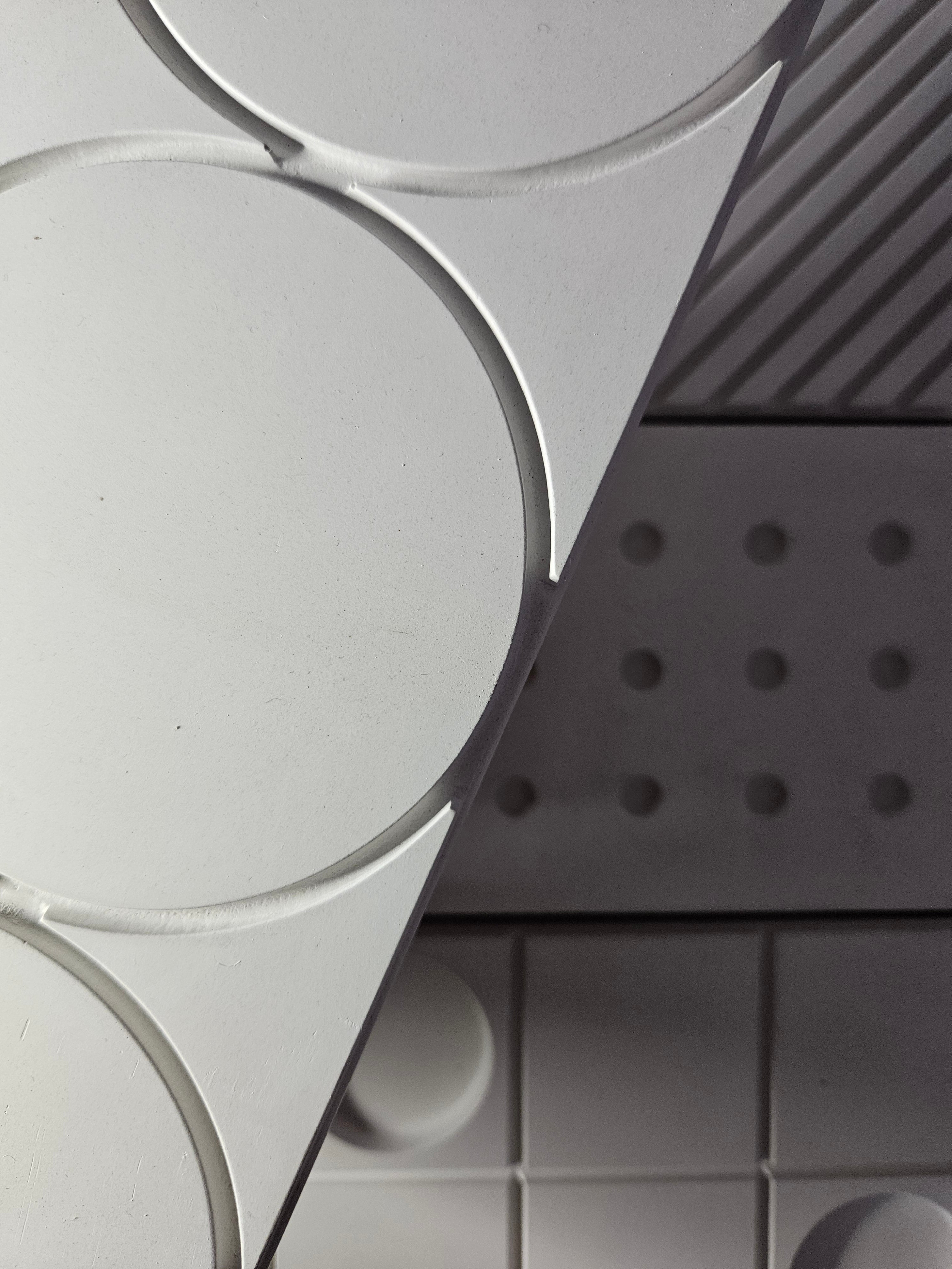 Kandes 3d wall panel from gypsum Sample for Business customers, model INCA with clean geometry, all natural components from Swiss brand Kandes