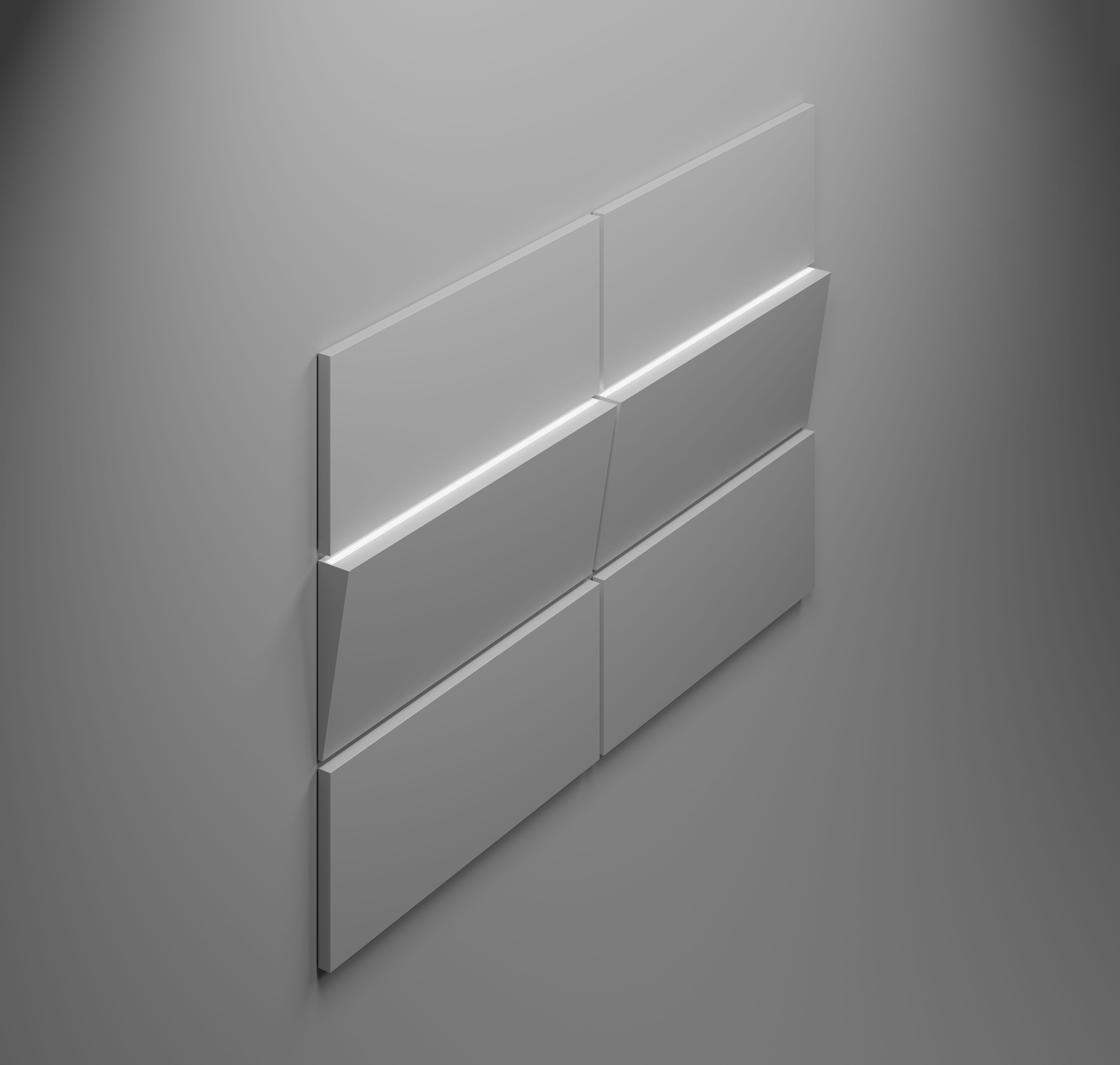 Kandes Gypsum 3D Wall Panels Modular Wall Coverings Design with Integrated LED lighting