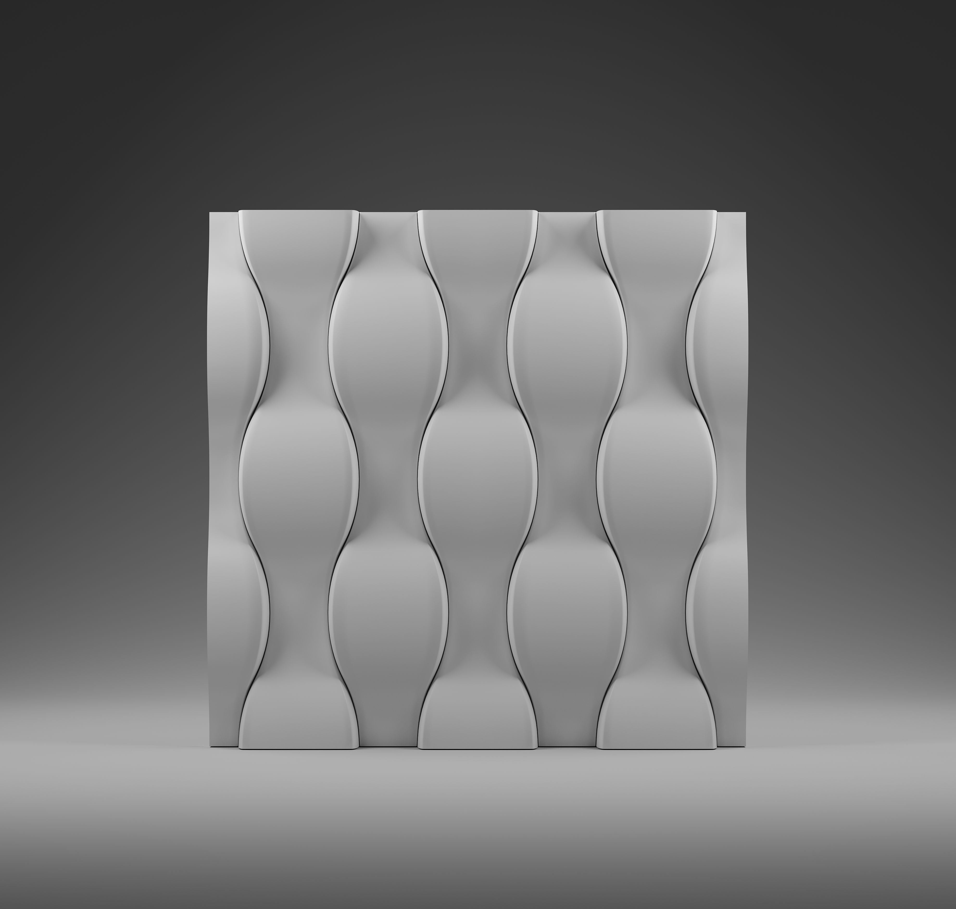 Kandes Gypsum 3D Wall Panels Rounded Geometric Pattern