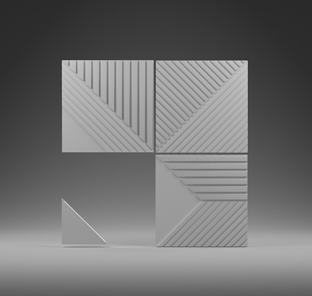 Kandes 3D Wall Panels from Gypsum | Modular panels TRINITY