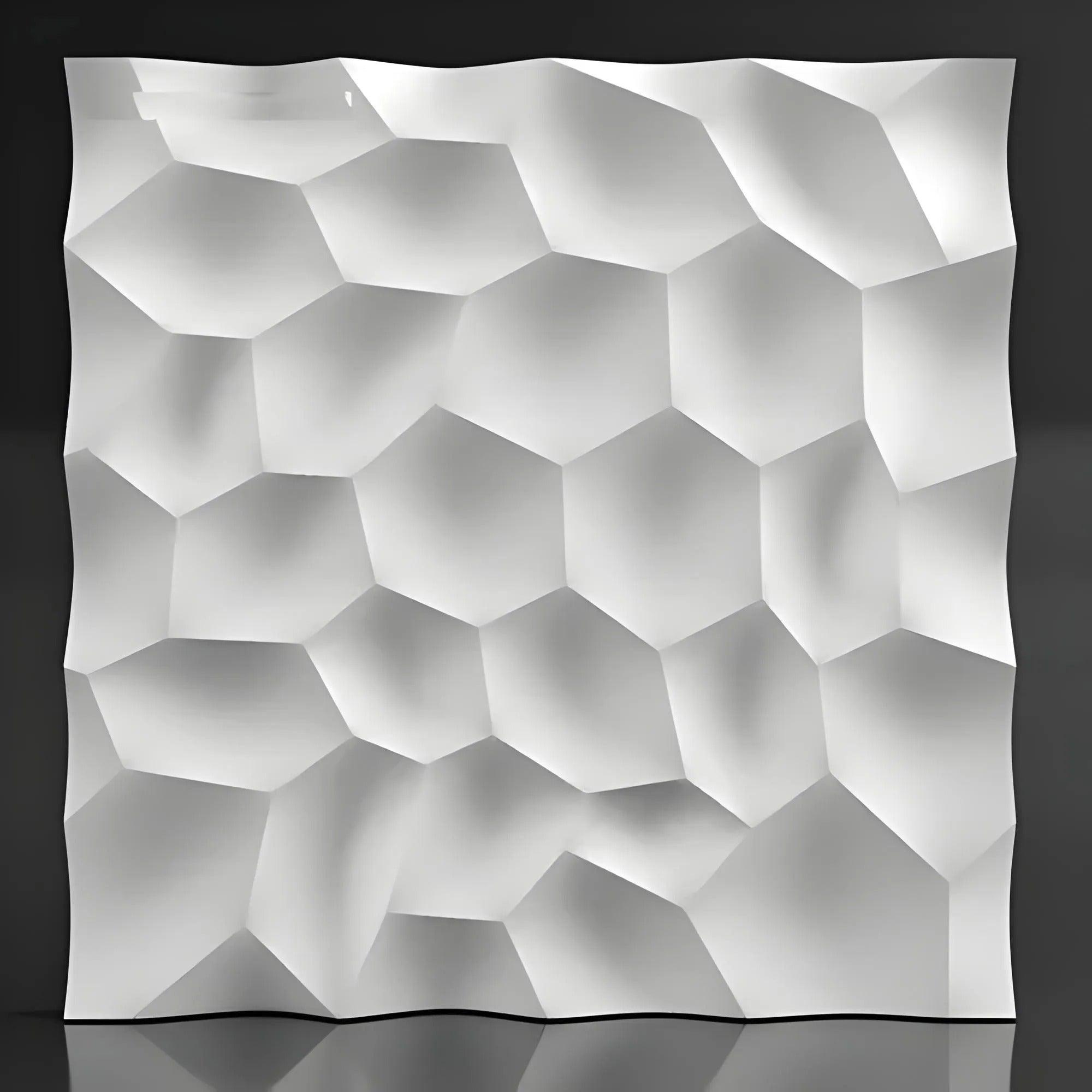 product photo faceted natural 3d porcelain plaster panels three dimensional wall art swiss quality