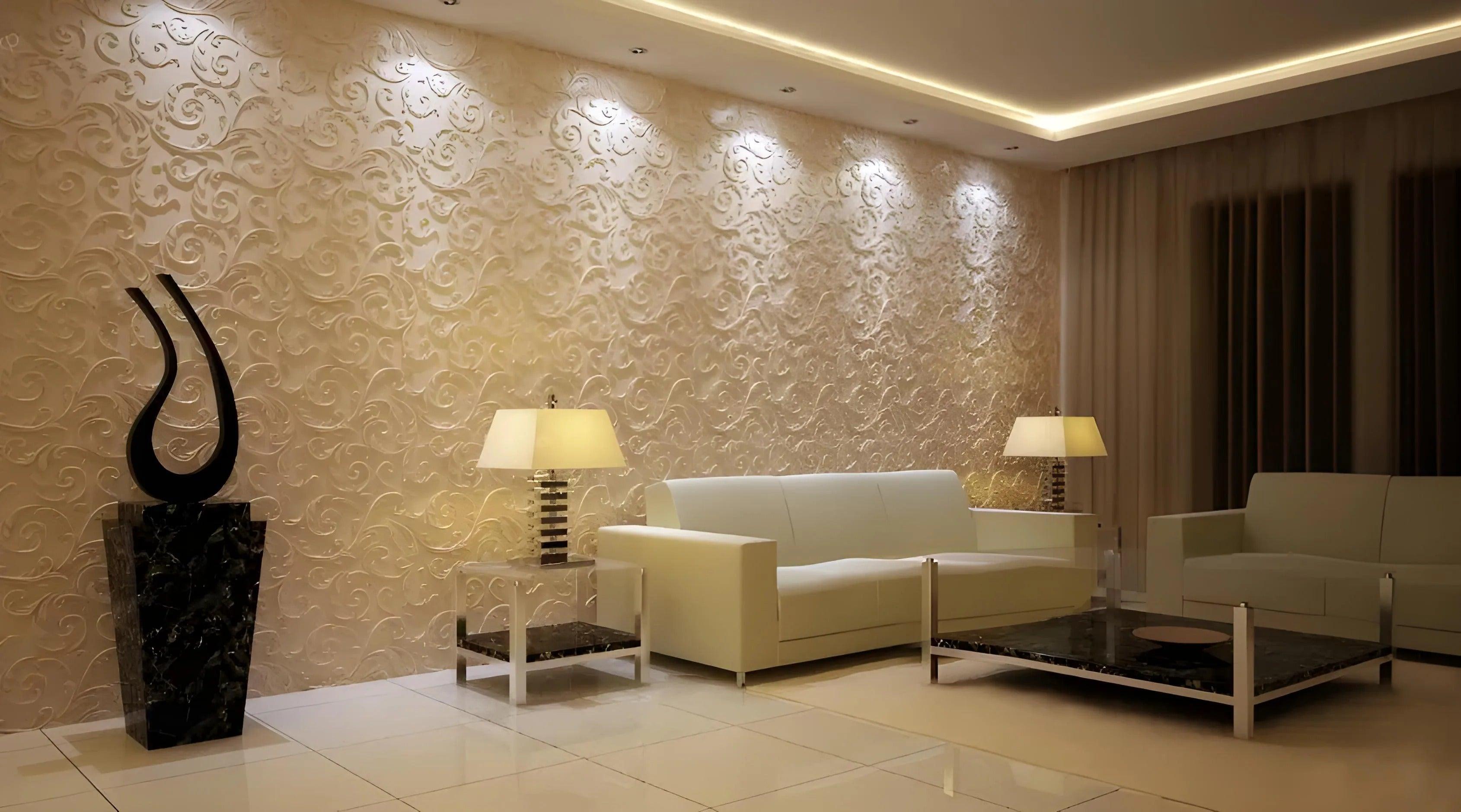 3d porcelain plaster wall panel classic ornament baroque rococo design feature wall interior wall covering living room interior in white