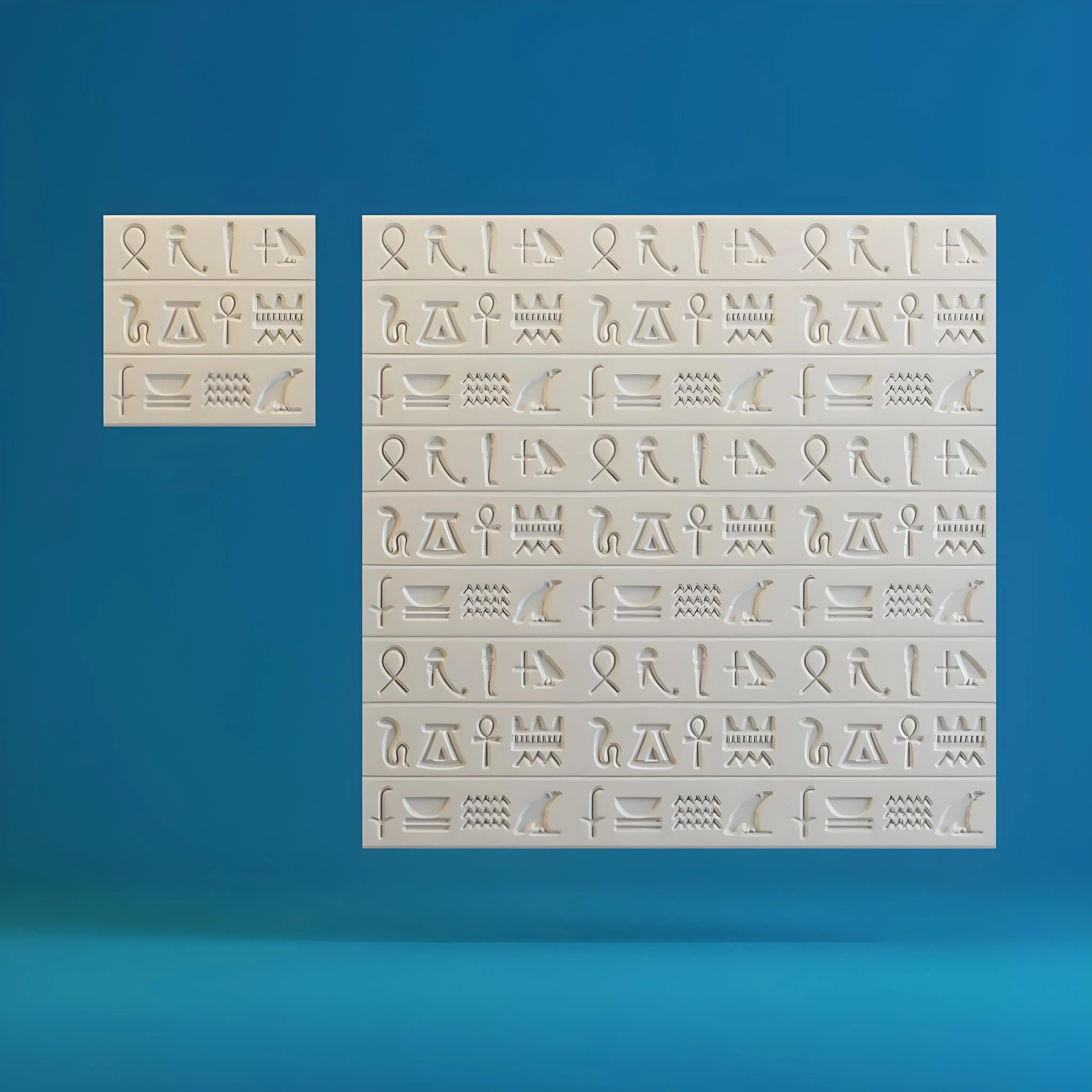 product photo 3d gypsum wall panel Swiss quality hieroglyph design feature wall