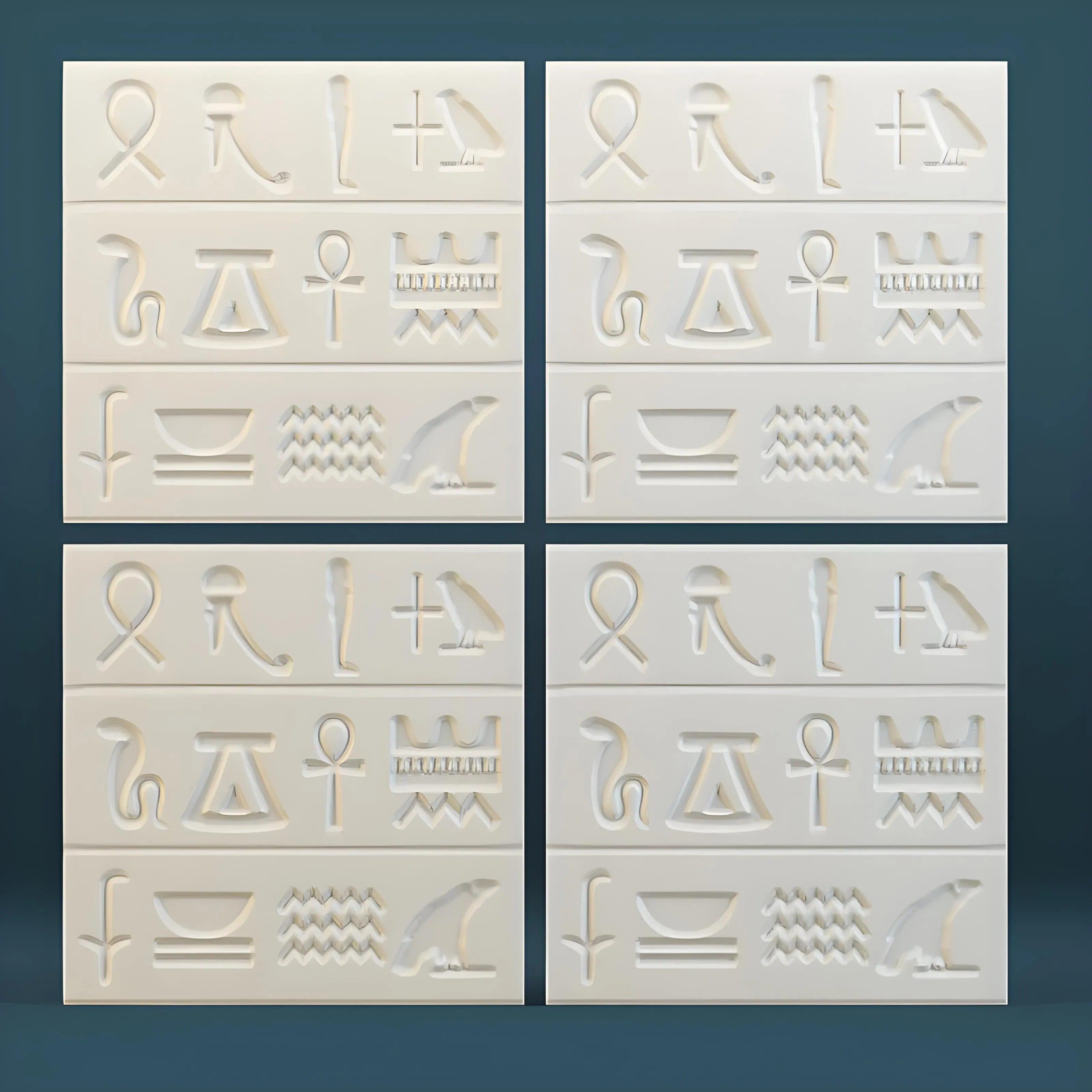 product photo 3d gypsum wall panel Swiss quality hieroglyph design feature wall