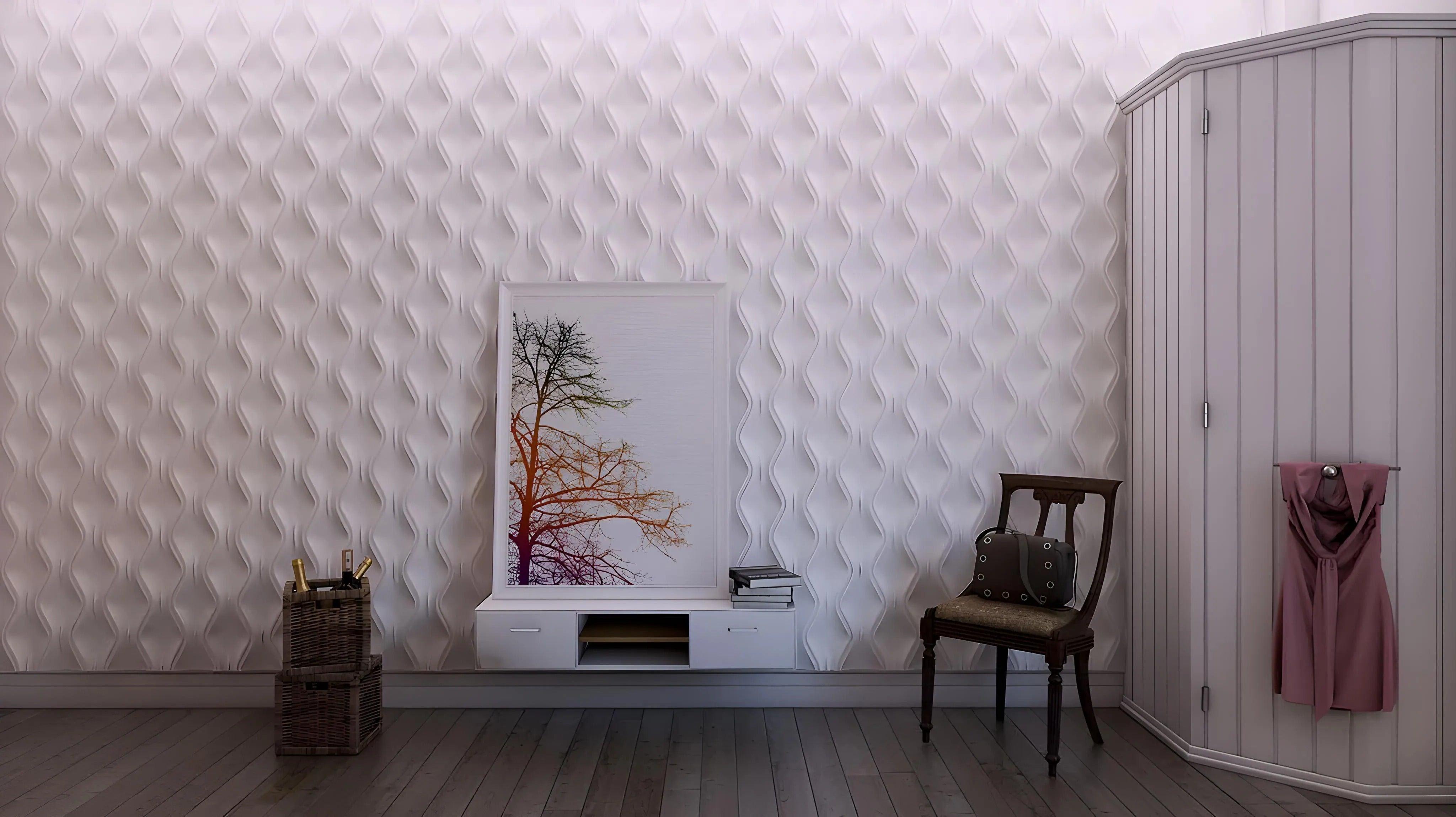 3d gypsum wall panel black modern feature wall with groove wave pattern Swiss quality wall