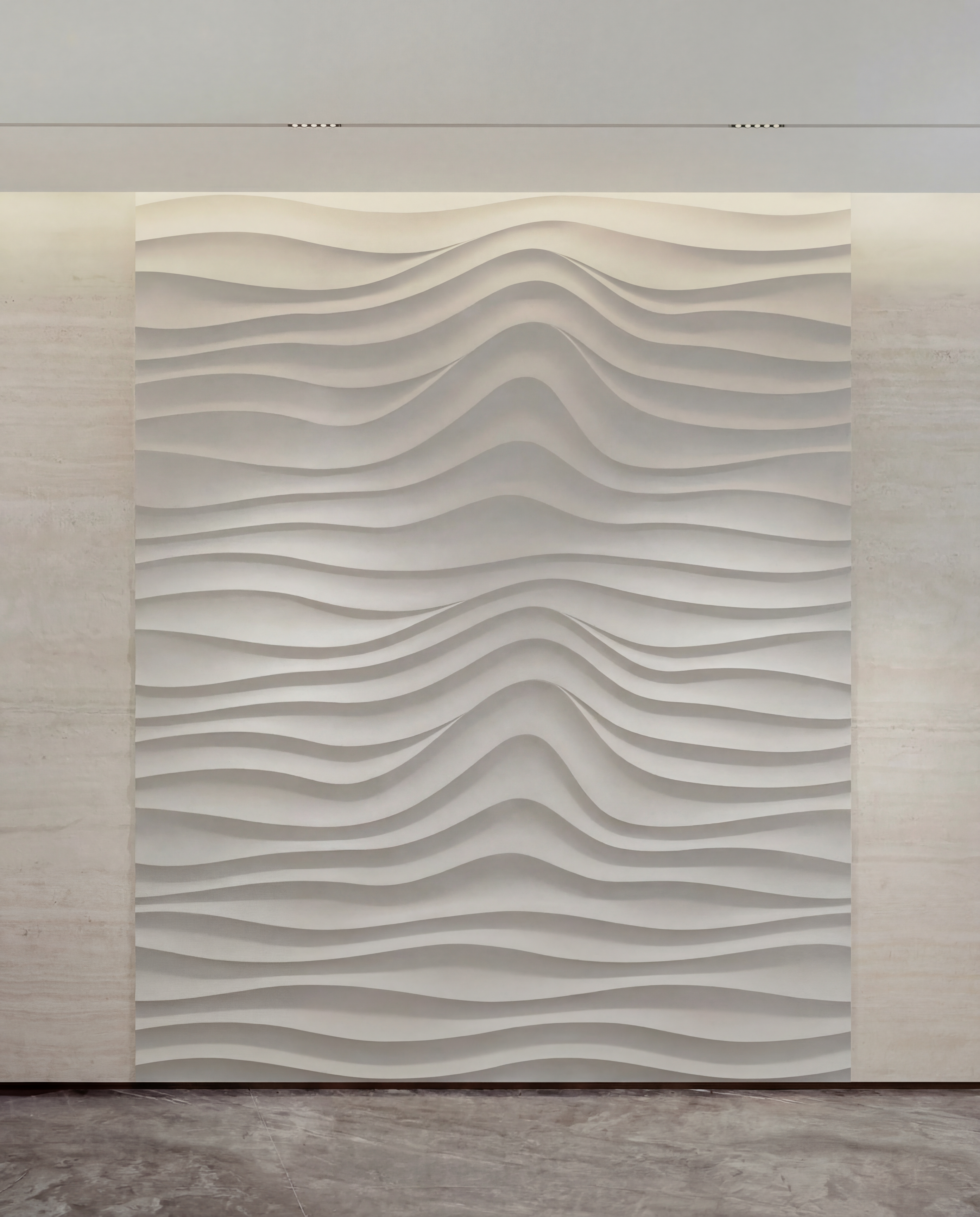 Editorial 3D WALL PANEL | SURF 0077 - Kandes | Swiss 3D Wall Panels, fire rated a1 3d wall panel with wave pattern biomorphic design