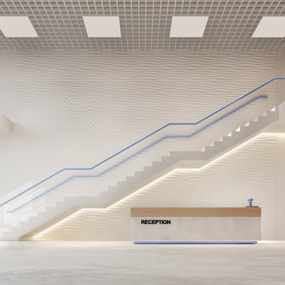editorial 3D WALL PANEL | SURF 0077 - Kandes | Swiss 3D Wall Panels a1 fire rated, reception medical facility