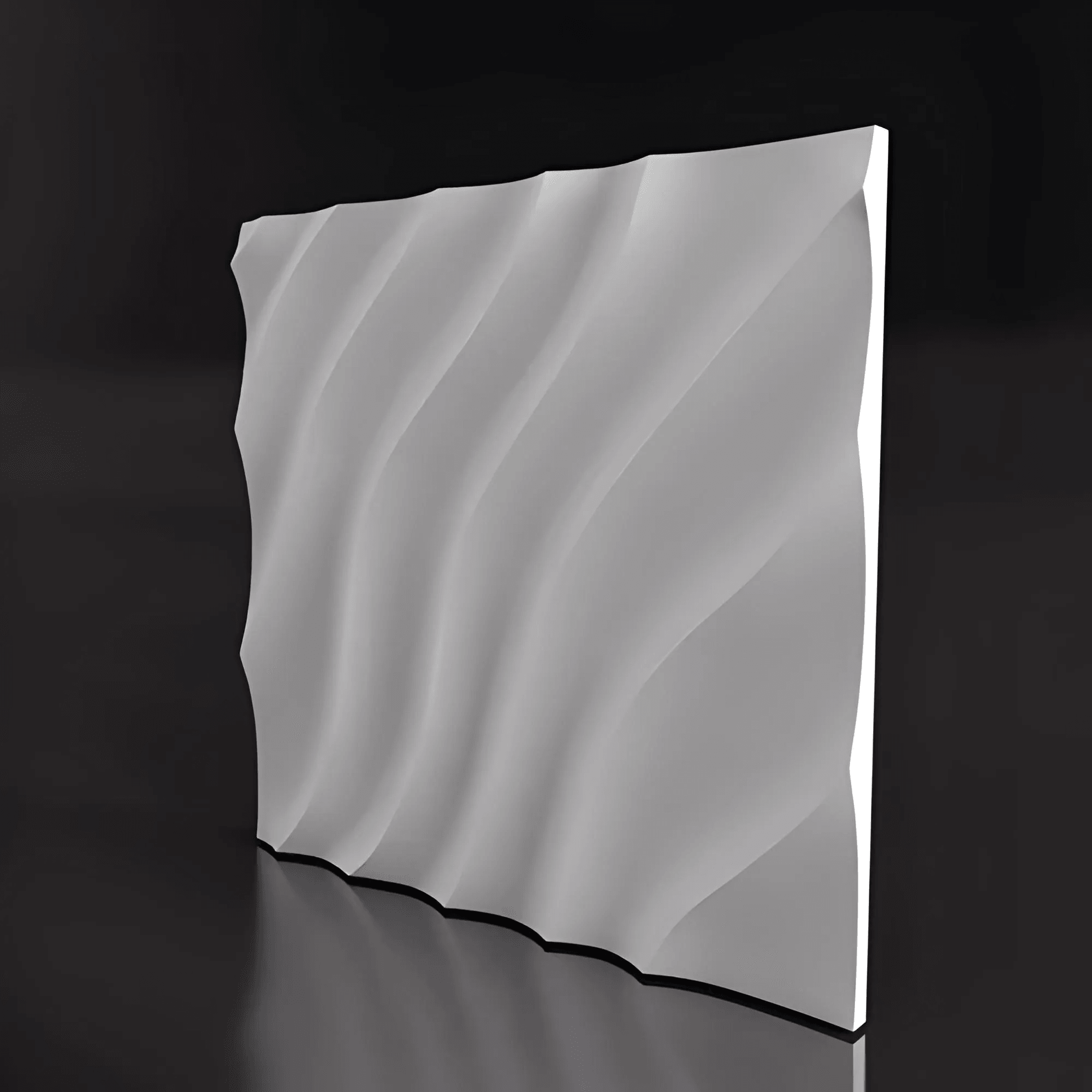 product photo 3d gypsum wall panel Swiss quality white feature wall dune waves pattern 