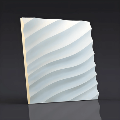 product photo 3d gypsum wall panel Swiss quality white feature wall dune waves pattern 