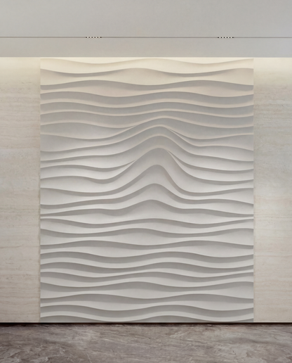 Editorial 3D WALL PANEL | SURF 0077 - Kandes | Swiss 3D Wall Panels fa1 fire rated from natural gypsum for commercial residential interios