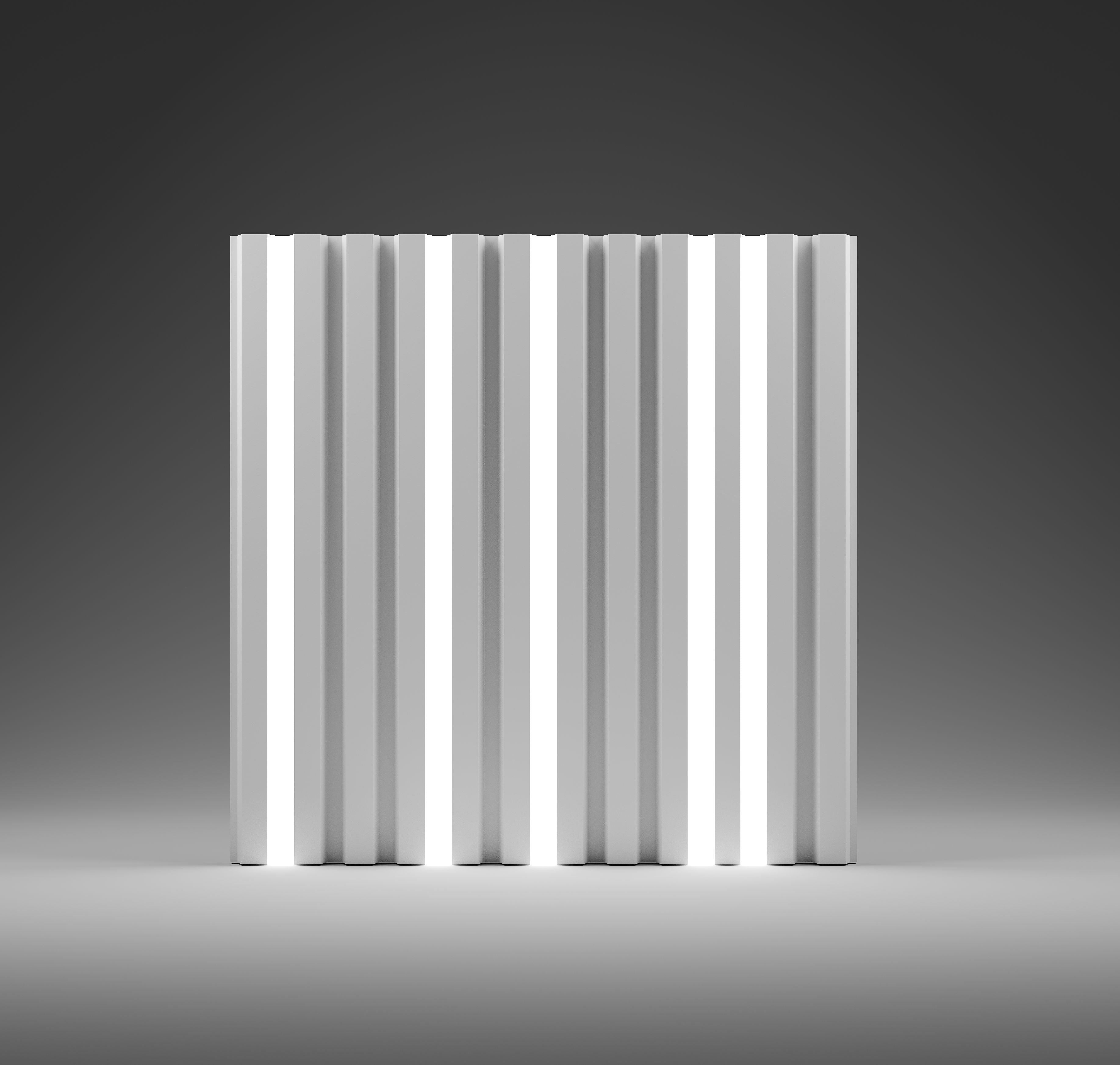 Kandes Gypsum 3D Wall Coverings Slat Wall Panel Design LED Lighting integration option