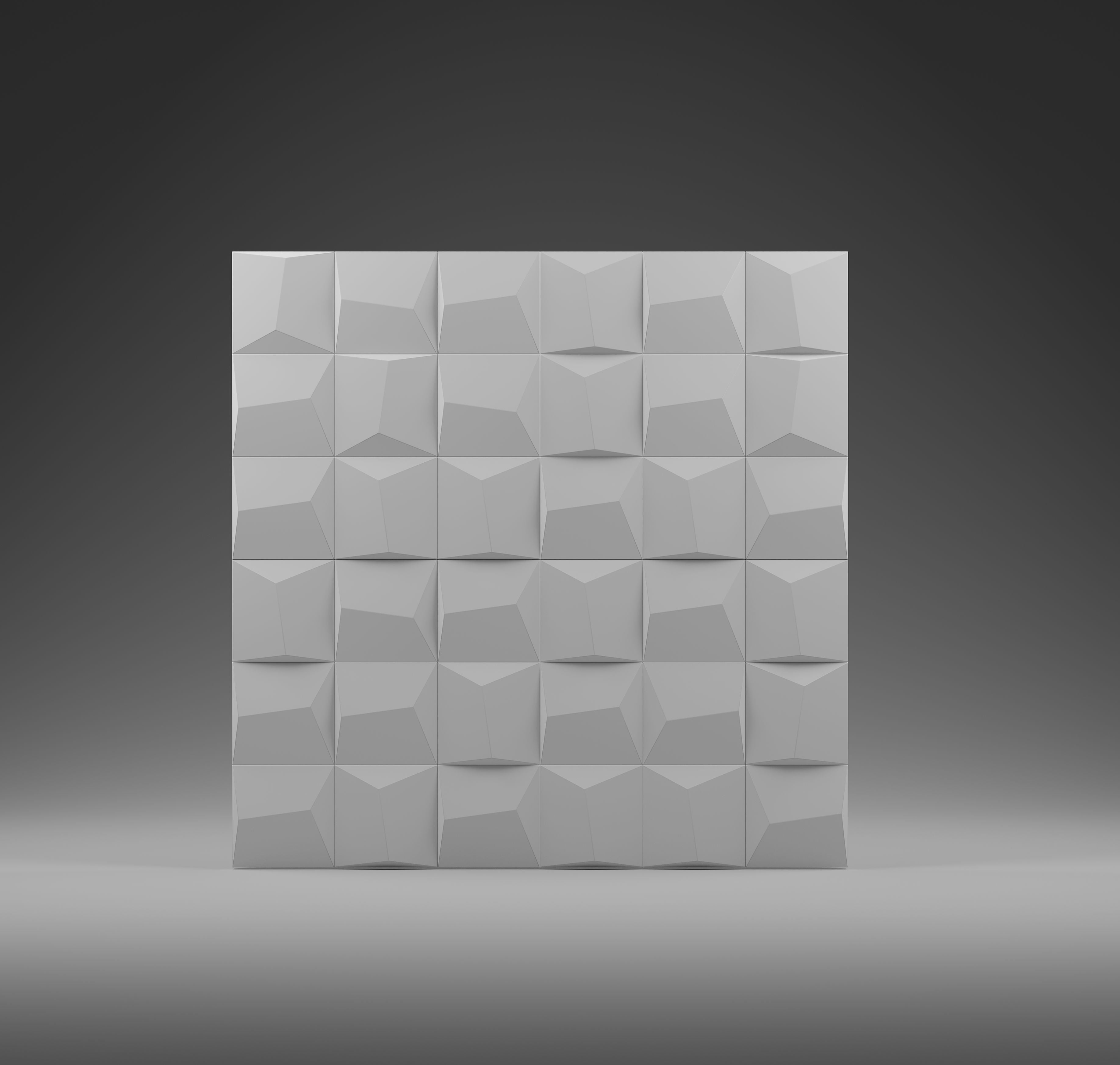 Kandes Gypsum 3D Wall Panels Geometric Square Pattern