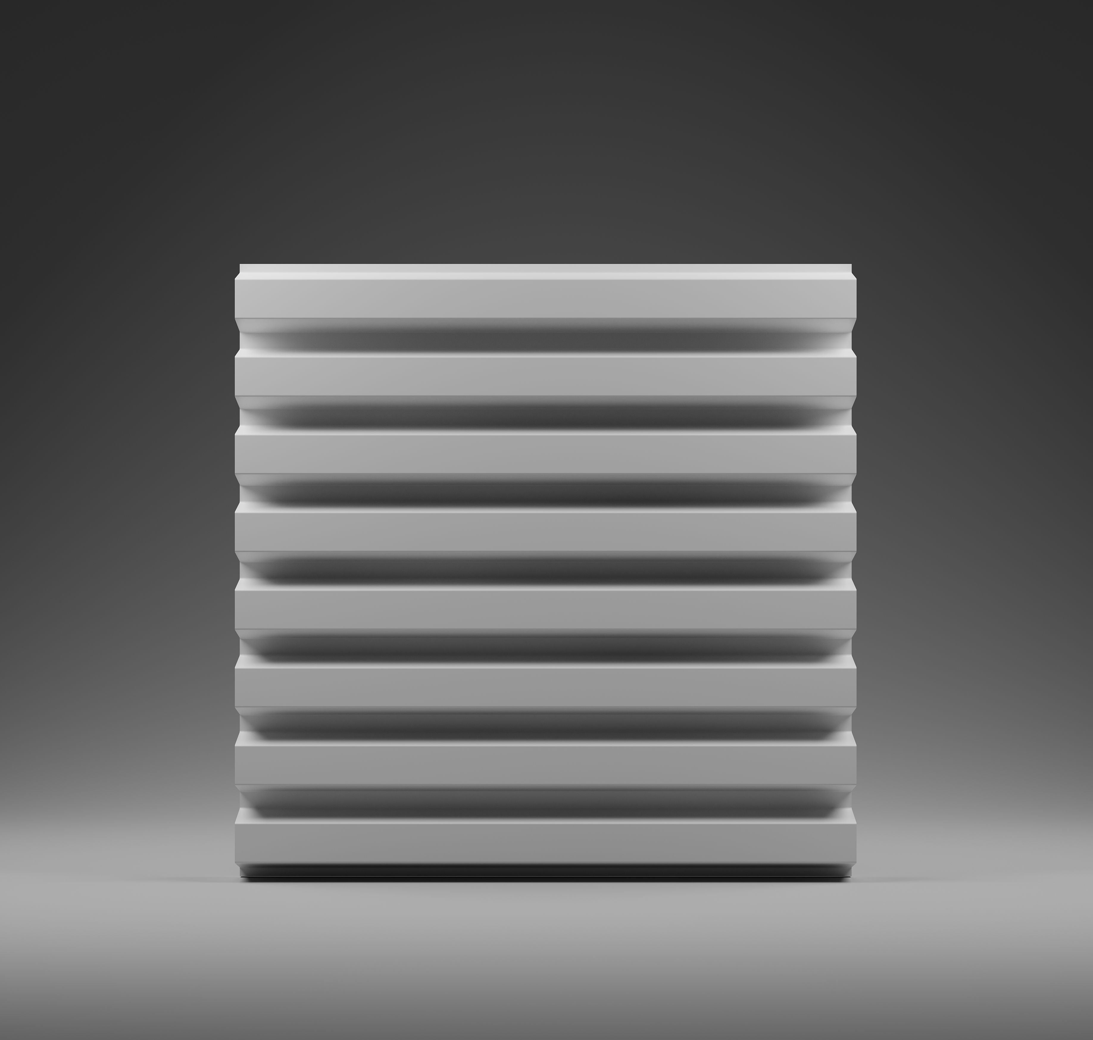 Kandes Gypsum 3D Wall Panels Slat wall Panel with LED lighting integration option 0112