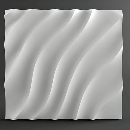 product photo 3d gypsum wall panel Swiss quality white feature wall dune waves pattern 