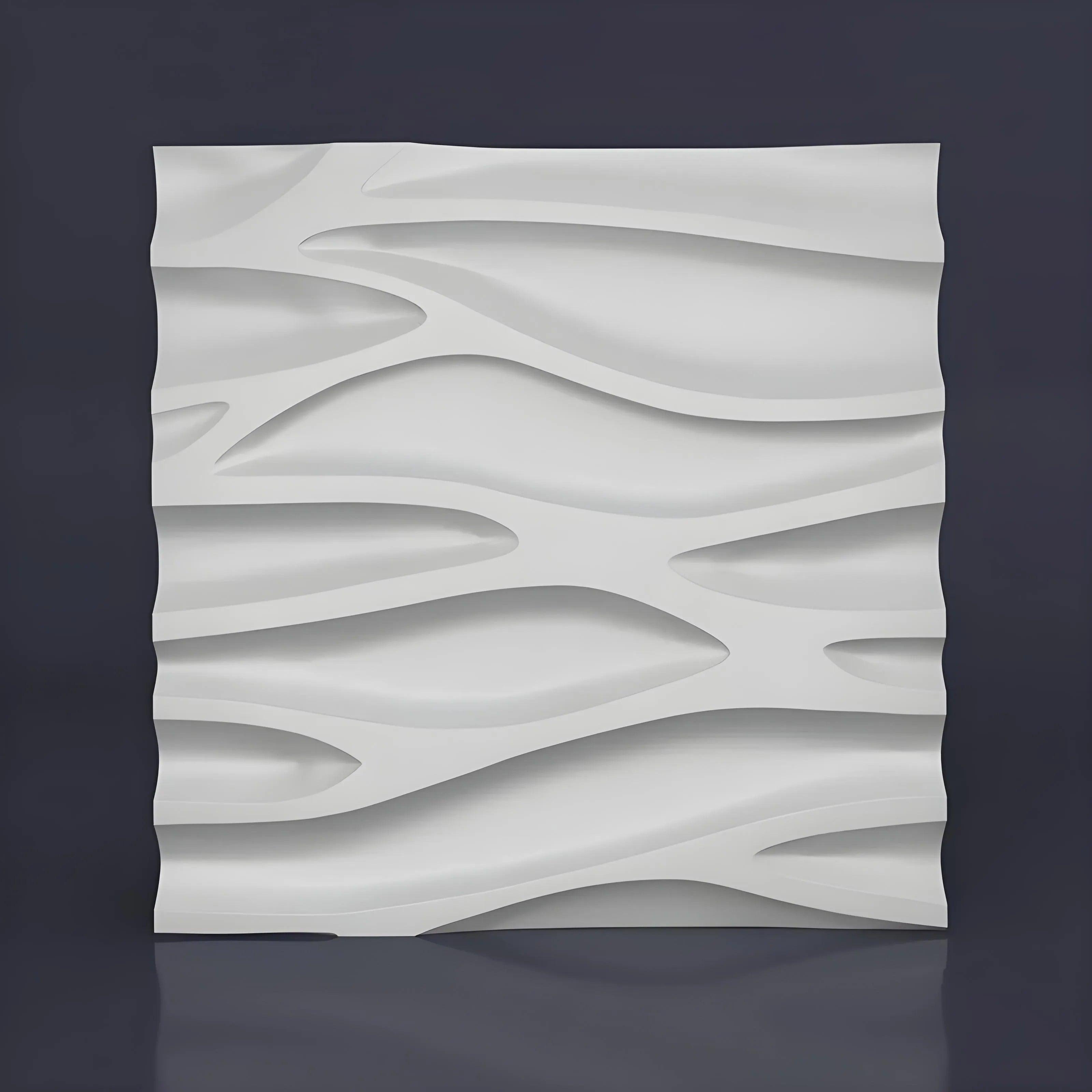 product phot white 3d gypsum panel Swiss quality  waves pattern