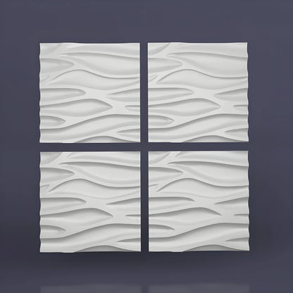 product phot white 3d gypsum panel Swiss quality waves pattern