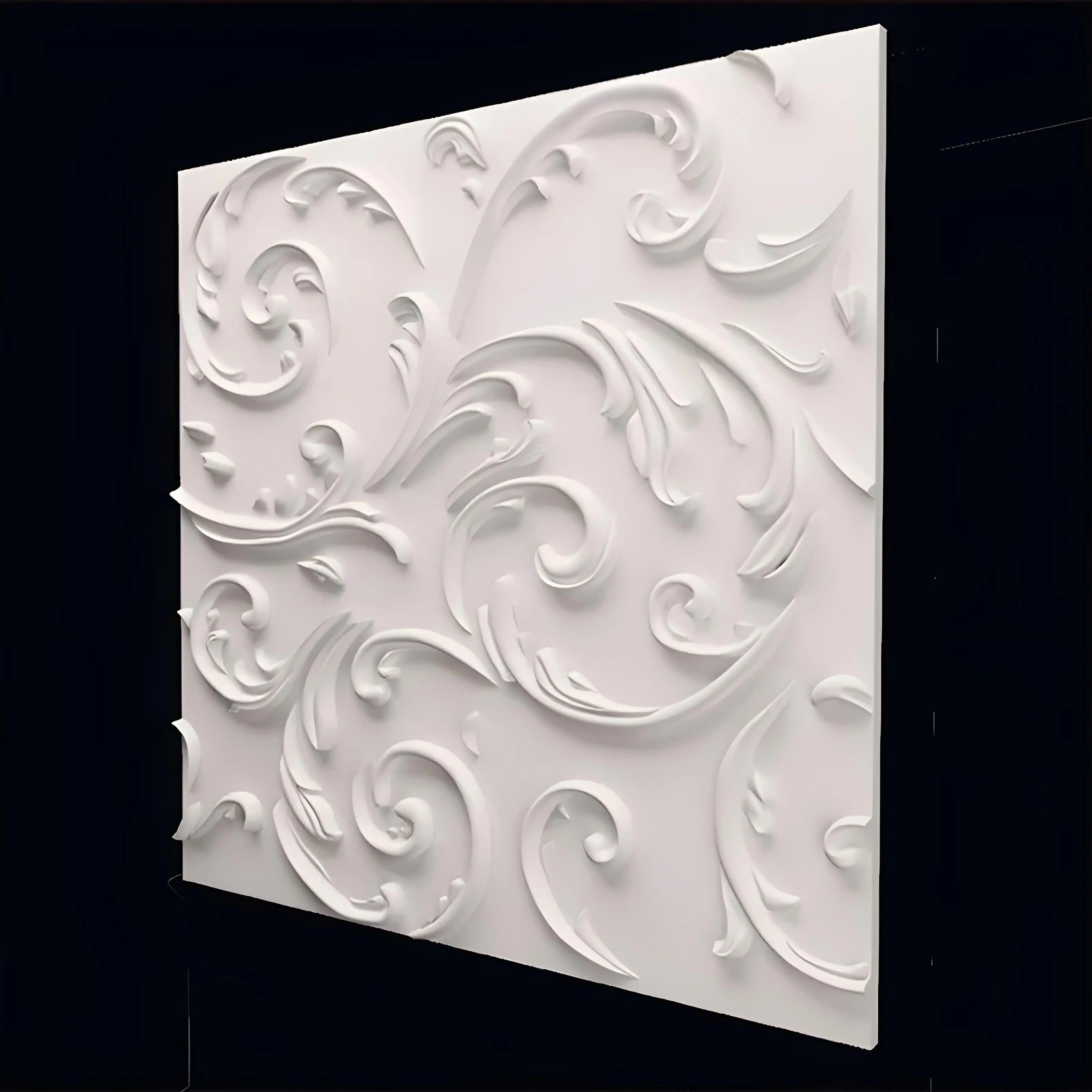 product photo 3d porcelain plaster wall panel classic ornament baroque rococo design feature wall interior wall covering  