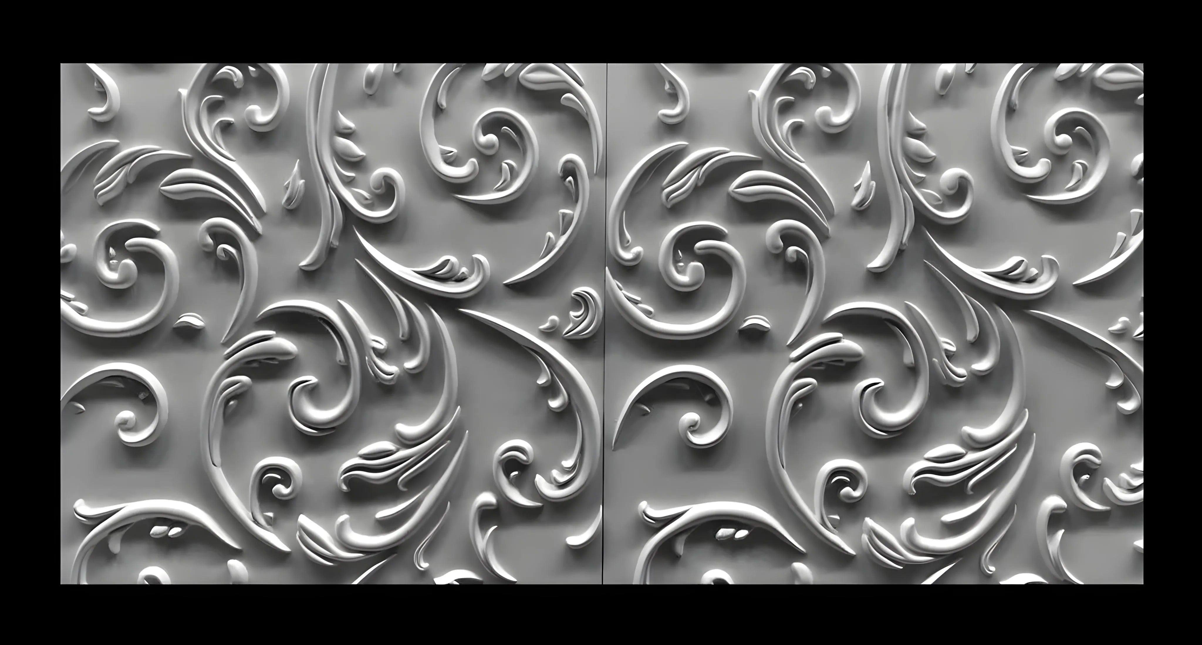 3d porcelain plaster wall panel classic ornament baroque rococo design feature wall interior wall covering  