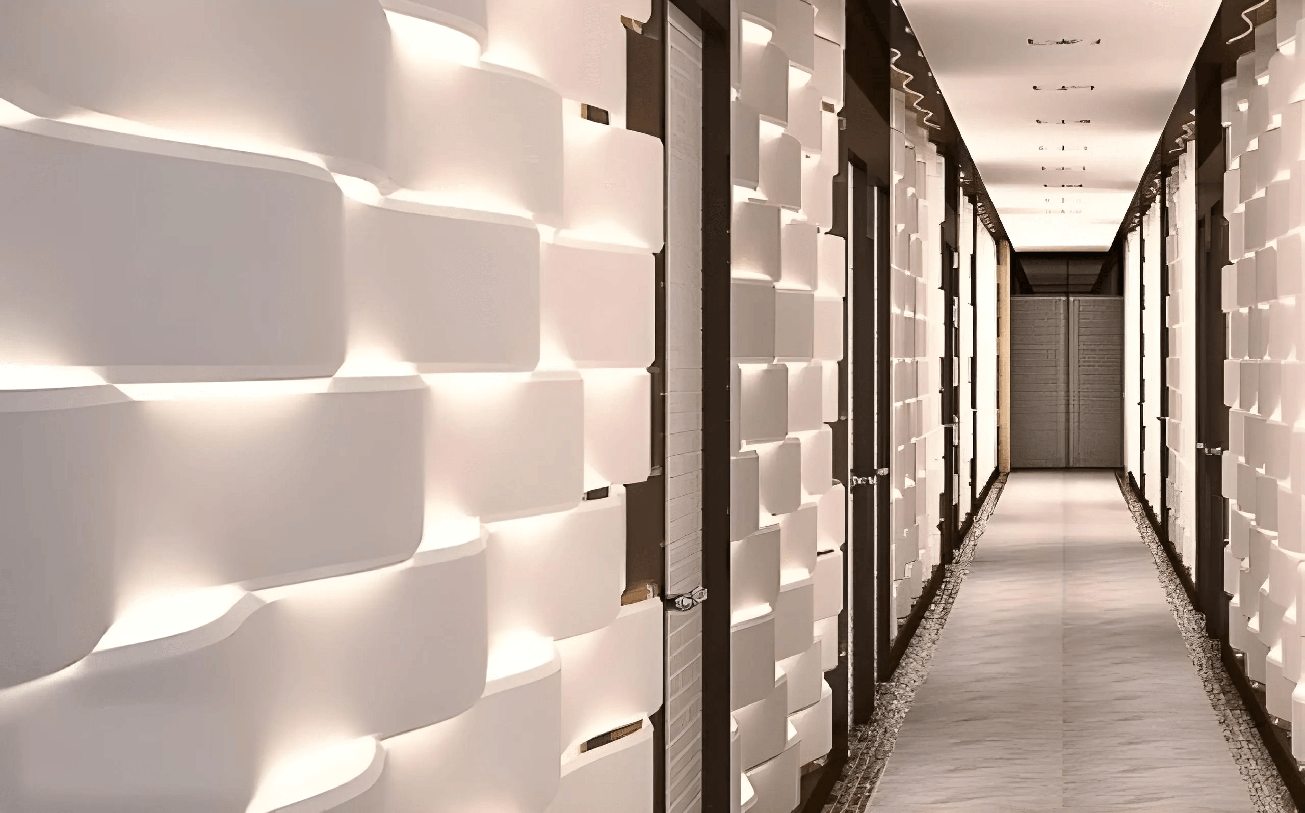 led 3d wall panels gypsum Swiss quality waves linear design hotel feature wall