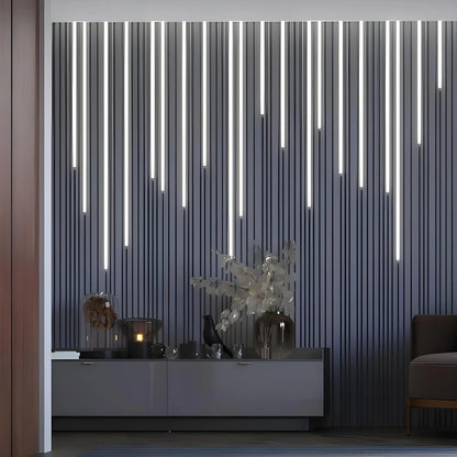 led 3d wall panel gypsum plaster Swiss quality, living room hotel feature wall linear design dark blue 