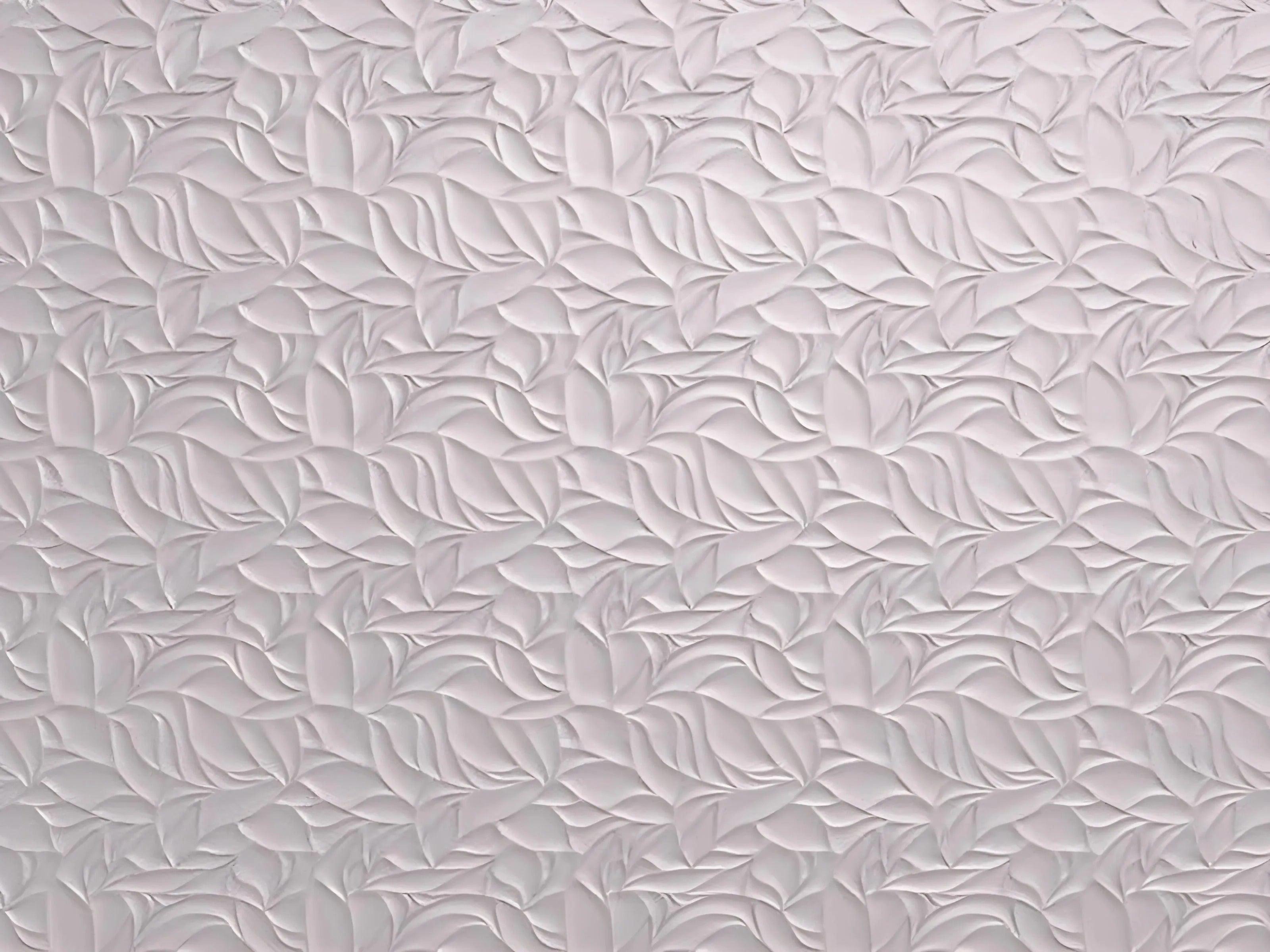 product photo 3d gypsum wall panel Swiss quality white floral wave pattern 