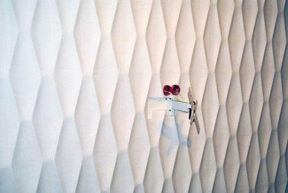 3d decorative textured wall covering, 3d gypsum porcelain plaster effect wall panels, zigzag lines design pattern, white