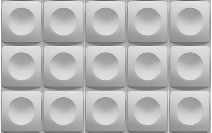 3d wall design gypsum panels squares and circles product photo