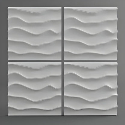 product photo 3d textured panels porcelain plaster effect, three dimensional wall art, 3d gypsum panels, wave dune design pattern