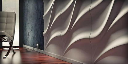 3d wall gypsum panels large waves Swiss quality white feature wall hotel design