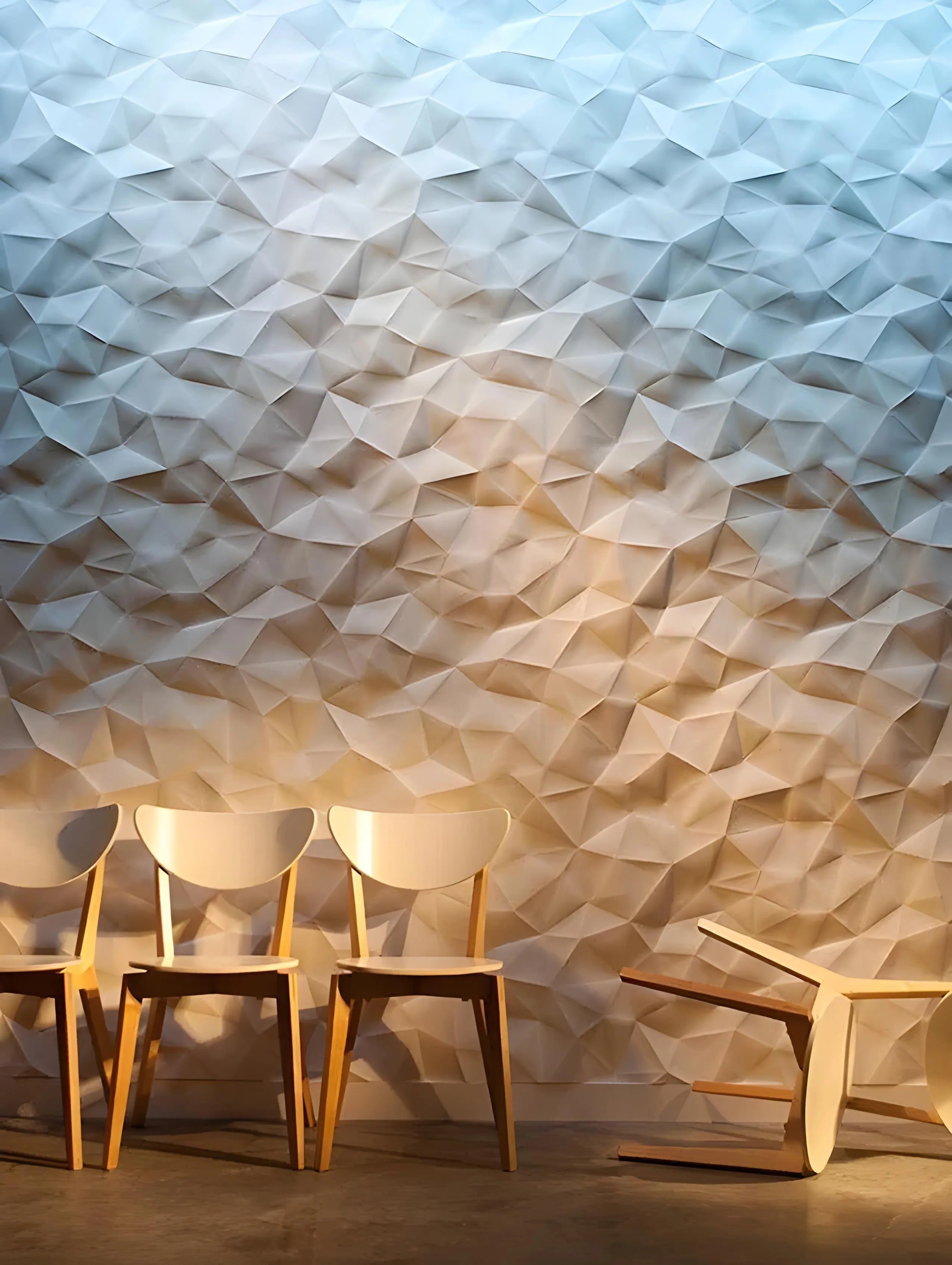 3d wall panel gypsum Swiss quality facet scrunched design 