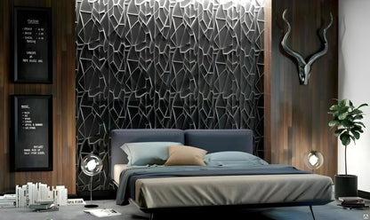 3d wall design gypsum panel Swiss quality black feature wall hotel design