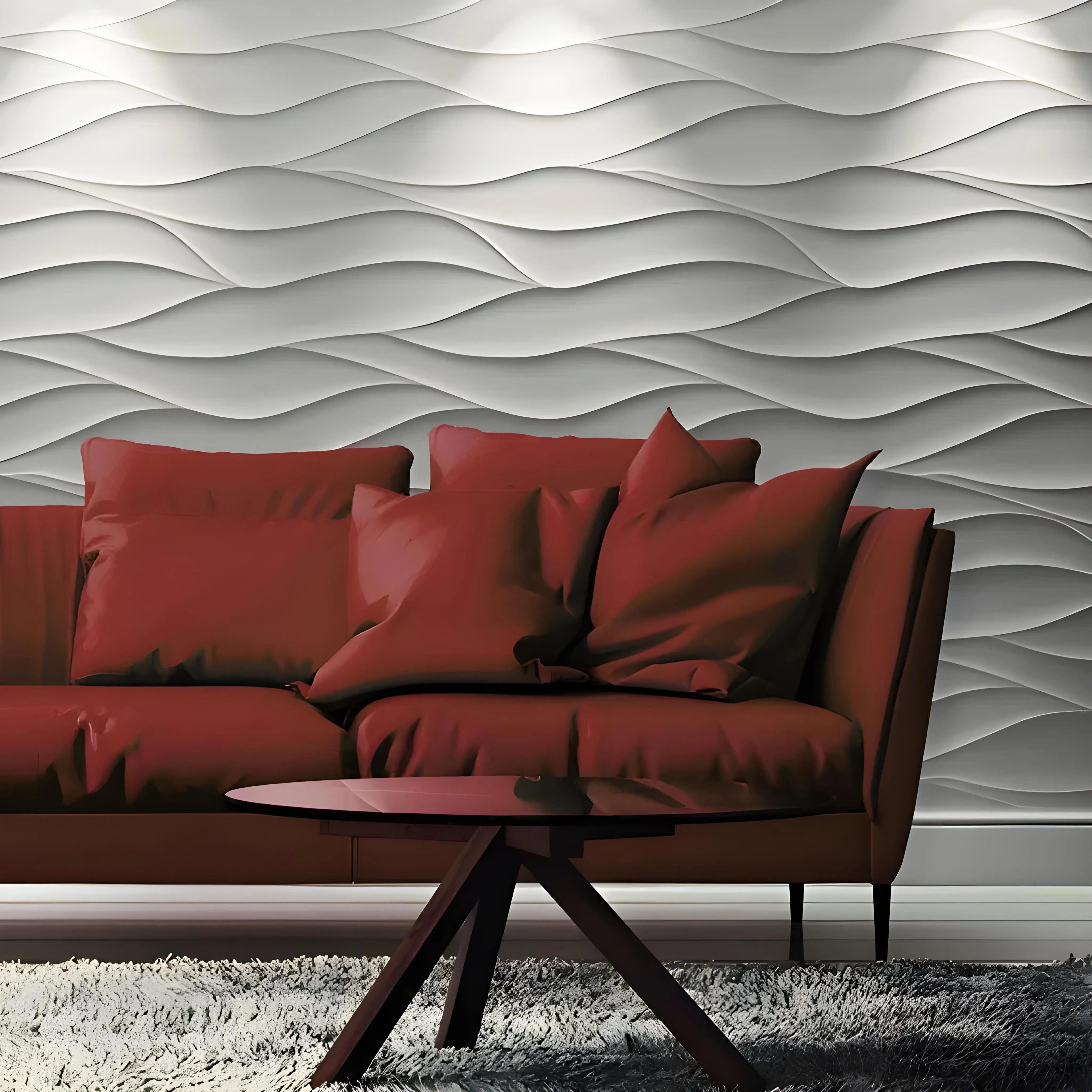 ed gypsum wall panel wave pattern feature wall Swiss quality, white feature wall living room design