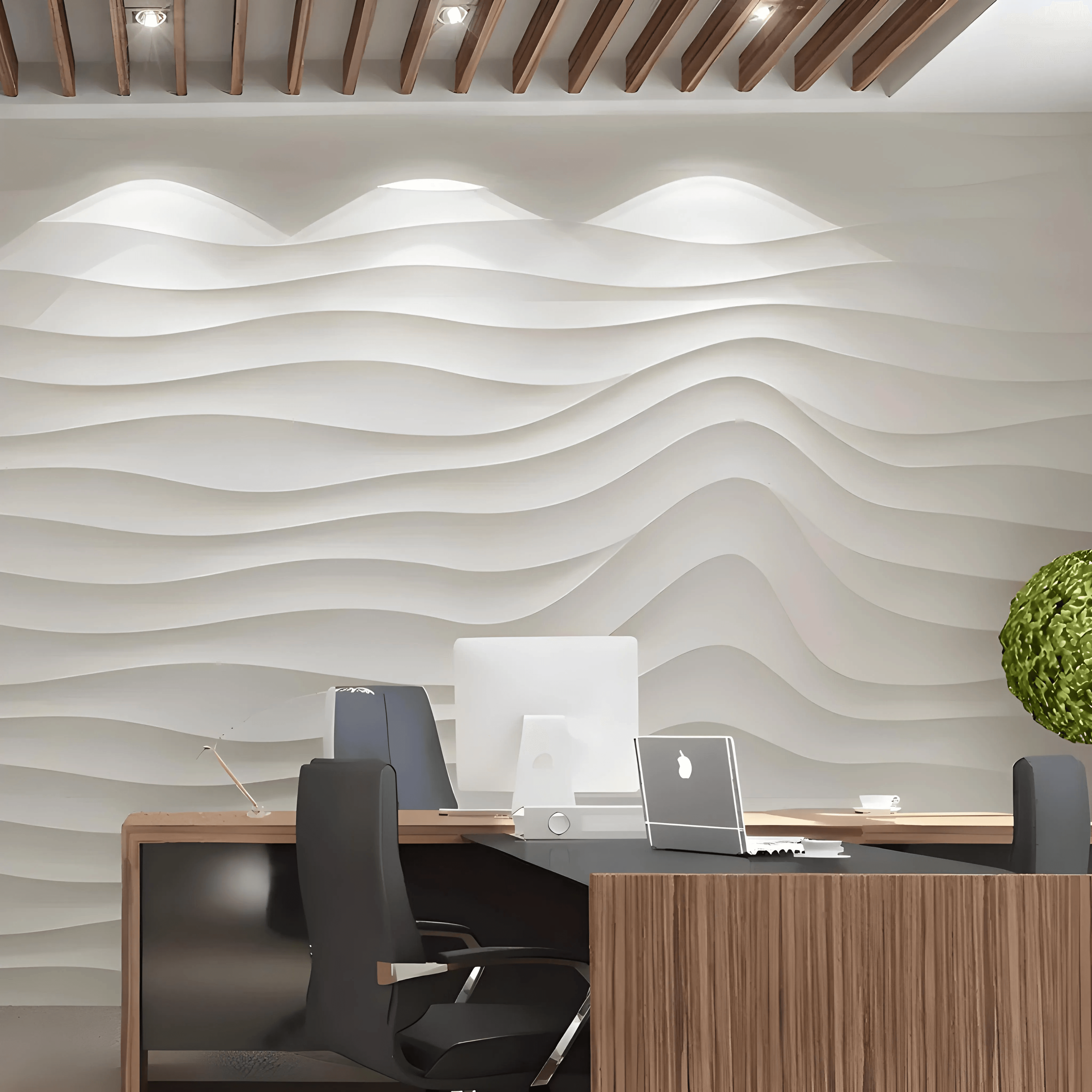 3d textured decorative wall panels, 3d gypsum porcelain plaster wall panel, wave design curved lines, 