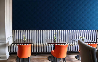 studded tufted effect 3d wall panels Swiss quality dark blue cafe restaurant feature wall 3d gypsum wall panels