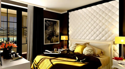 studded tufted effect 3d wall panels Swiss quality classic hotel feature wall 3d gypsum wall panels