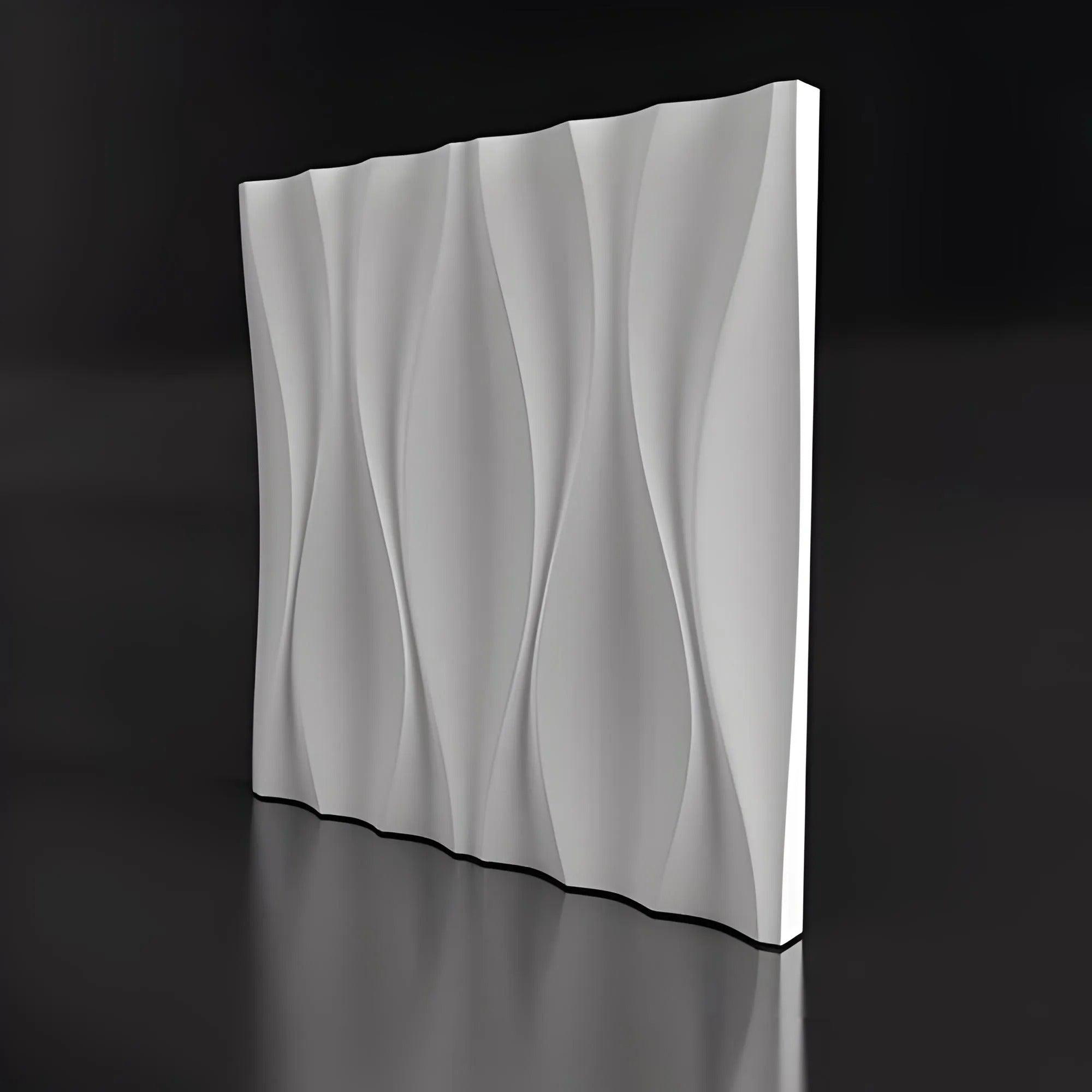 product photo 3d gypsum panel wall covering Swiss quality wave pattern vertical