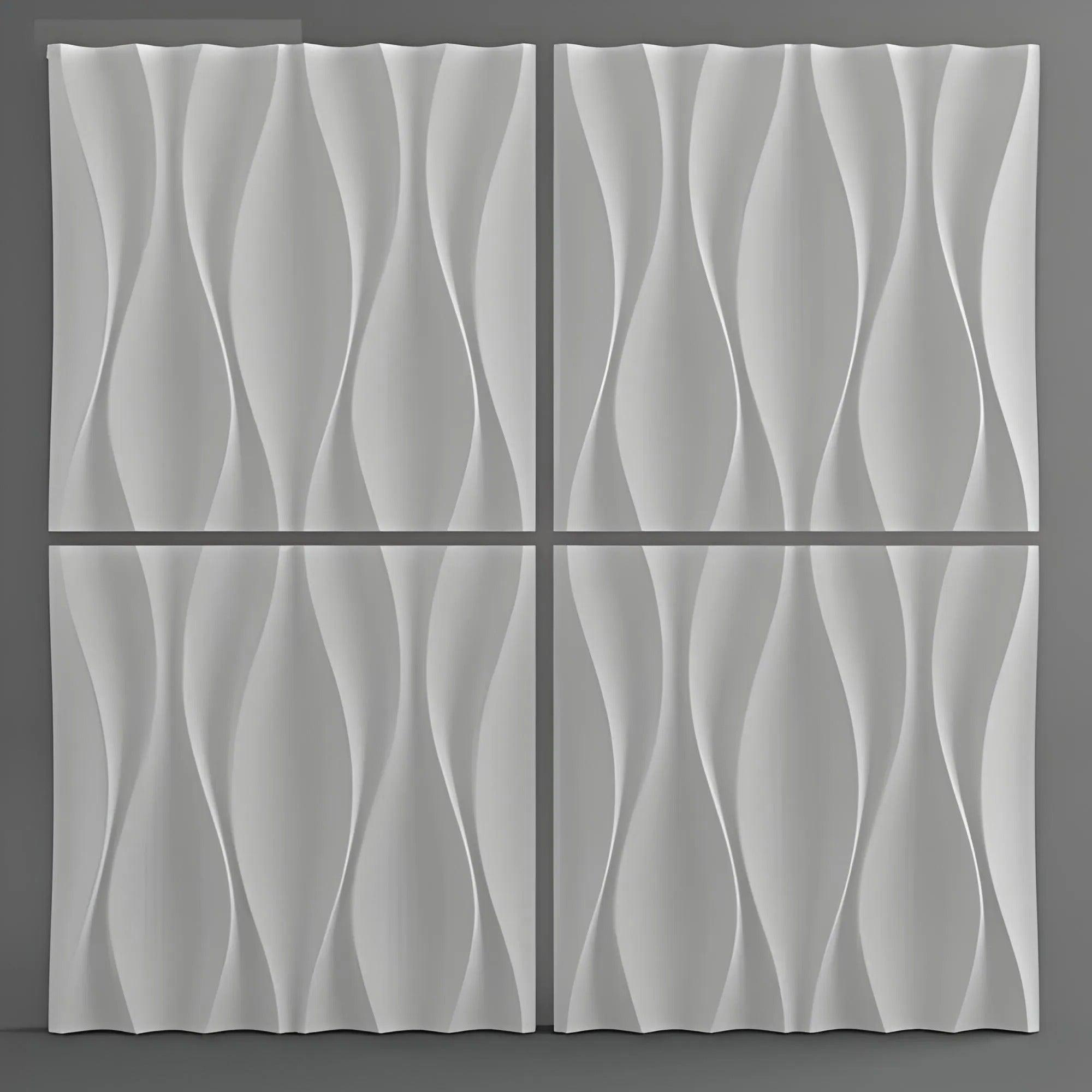 product photo 3d gypsum panel wall covering Swiss quality wave pattern vertical