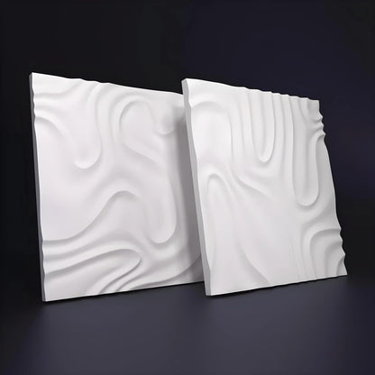 product photo 3d textured decorative panel, 3d gypsum wall covering, abstract wave pattern, 