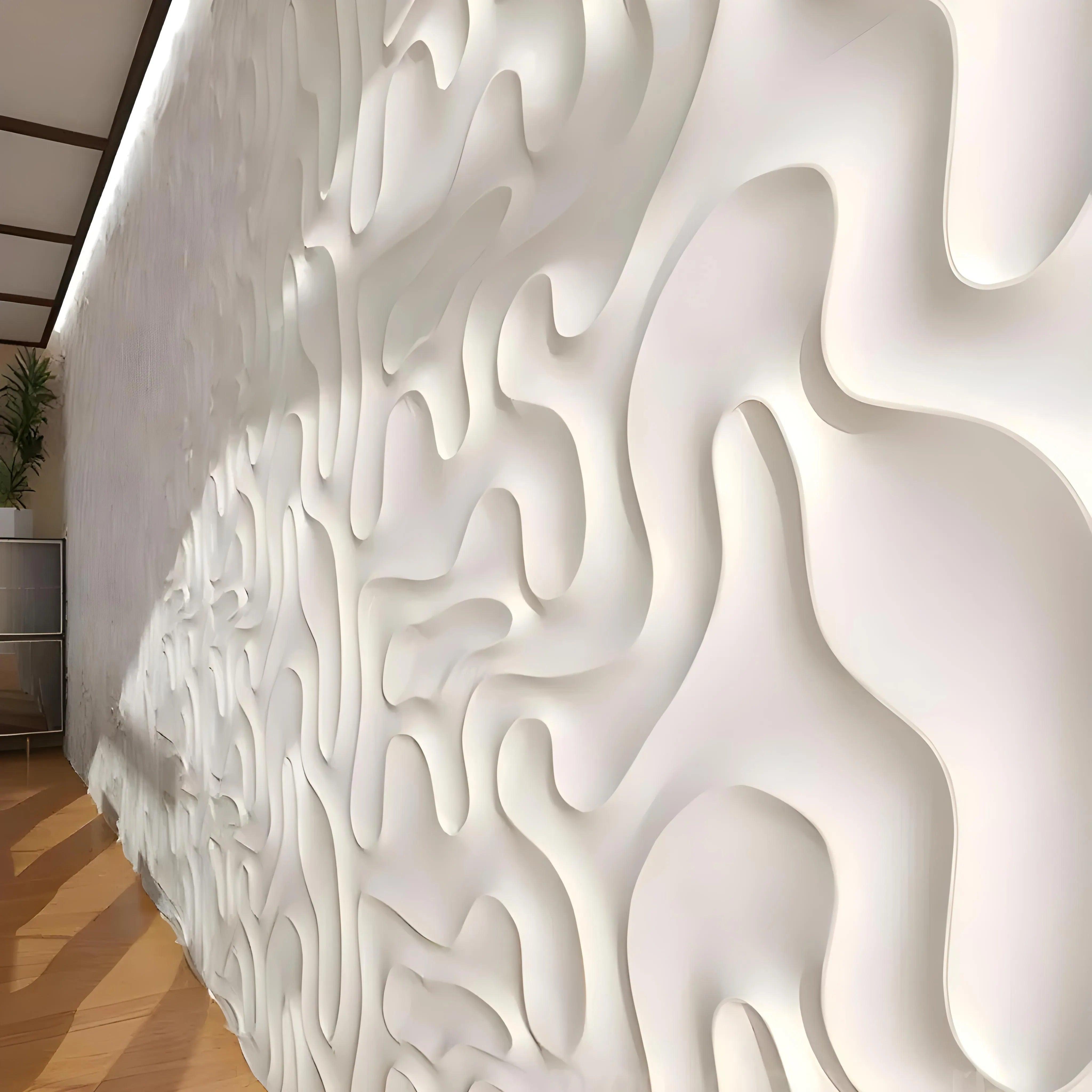 3d wall panel gypsum waves smoke liquid design Swiss quality