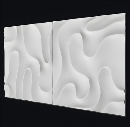 product photo 3d wall panel gypsum waves smoke liquid design Swiss quality