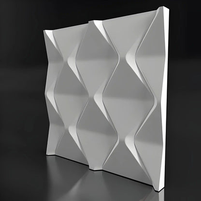 product photo 3d porcelain plaster wall coverings, rhomb diamond pattern, scale pattern, three dimensional wall art